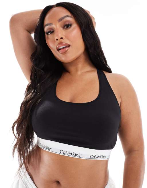 Calvin Klein Plus Size modern cotton bralette in black