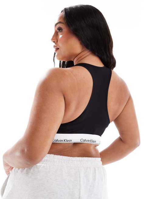 Calvin Klein Plus Size modern cotton bralette in black ASOS