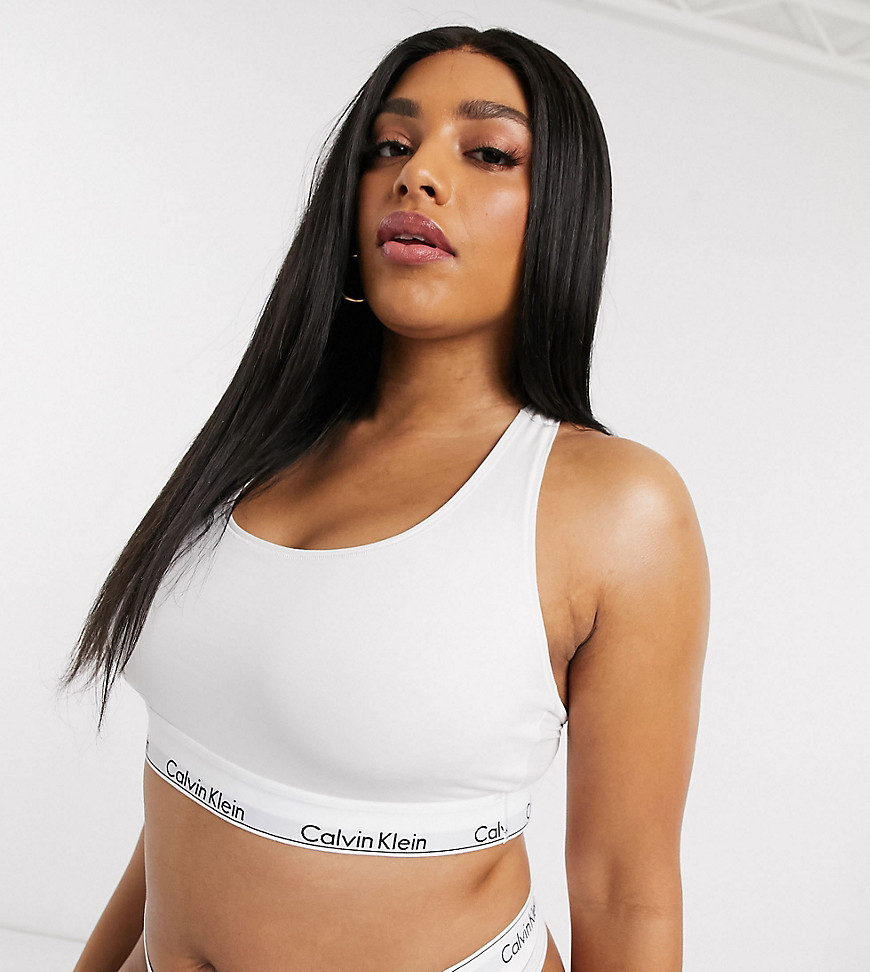 Shop Calvin Klein Plus Size Modern Cotton Bralette In White