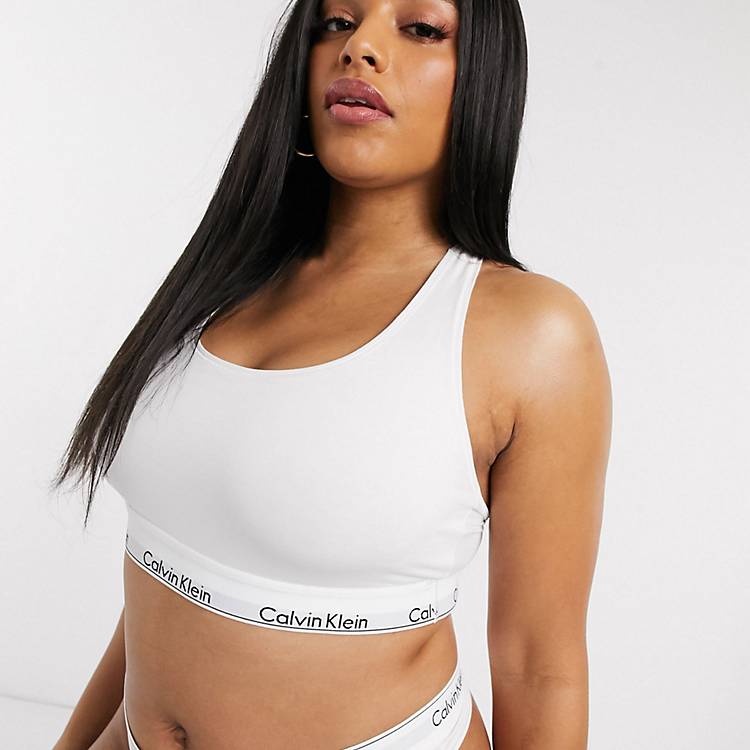 Calvin Klein Plus Size modern cotton bralette in white | ASOS