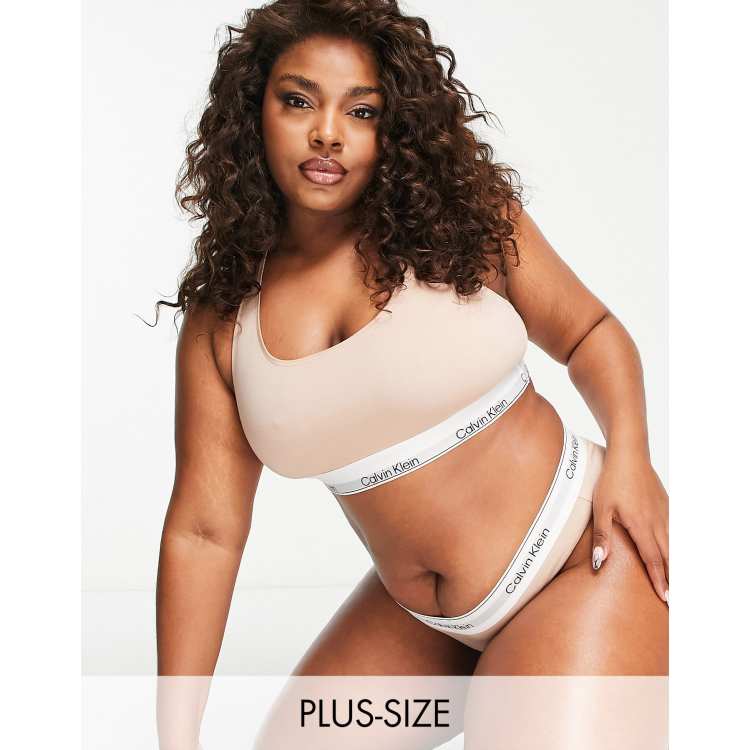 Plus Size Calvin Klein Modern Cotton Unlined Bralette QF5116