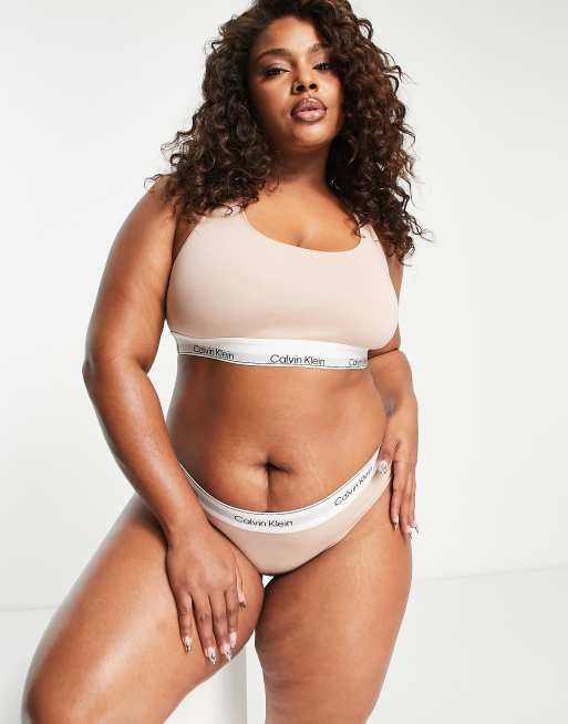 Calvin Klein Plus Size CK One Cotton unlined bralette in mini