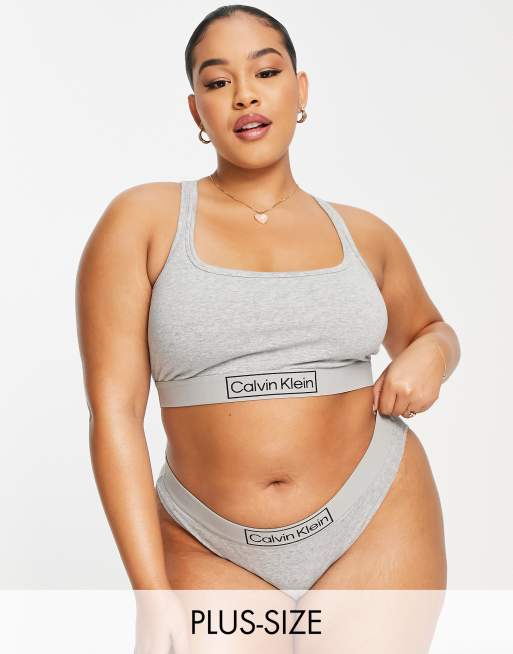 Calvin Klein Plus Size Reimagined Heritage bikini style brief in gray - gray