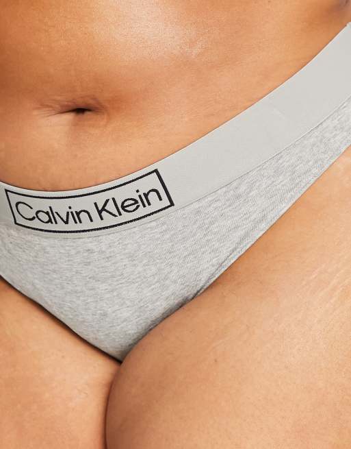 Calvin Klein Plus Size Reimagined Heritage bikini style brief in gray - gray