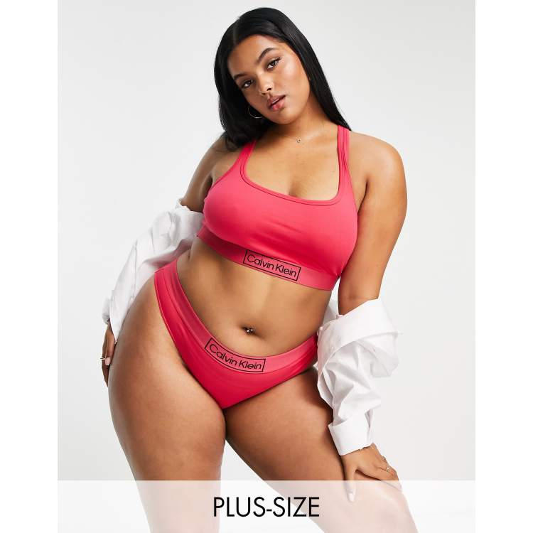 Calvin Klein Plus Size Reimagined heritage bikini style brief in hot pink