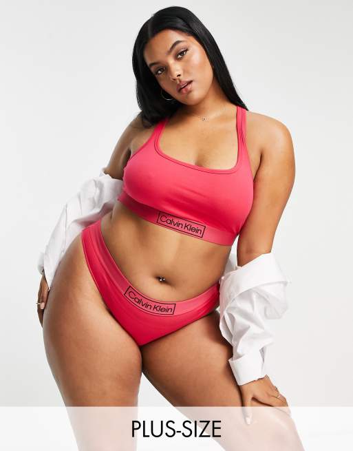 Calvin Klein Plus Size Reimagined heritage bikini style brief in hot pink