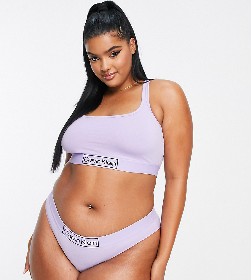 Calvin Klein Plus Size Reimagined Heritage Bikini Style Brief In Lilac-Purple
