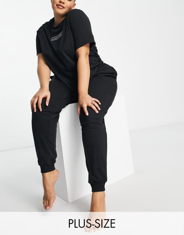 Calvin Klein Plus Size Reimagined Heritage sweatpants in black