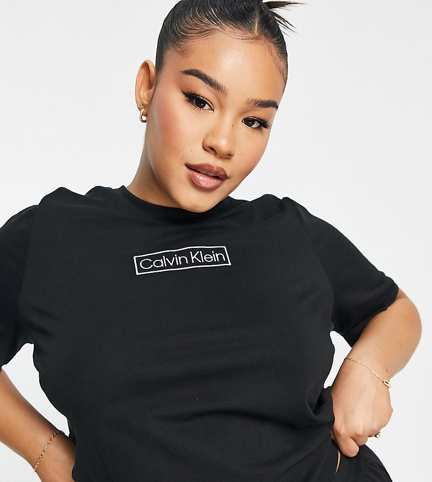 Calvin Klein Plus Size Reimagined Heritage T-shirt in black - BLACK