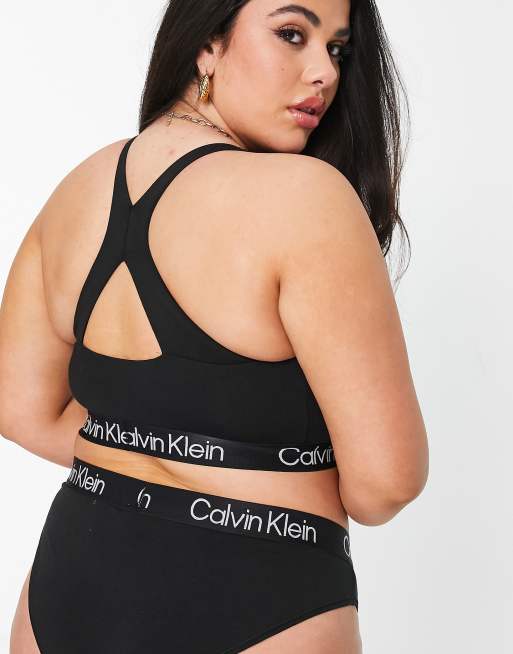 Calvin Klein Plus Size Structure in unlined - | poly BLACK black bralet ASOS Cotton and