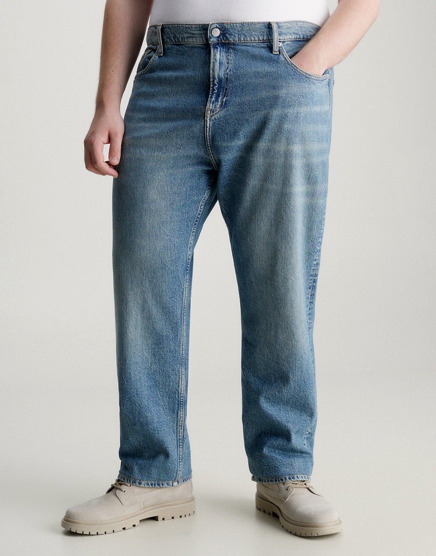 Calvin Klein Plus Size Tapered Jeans in denim-Blue
