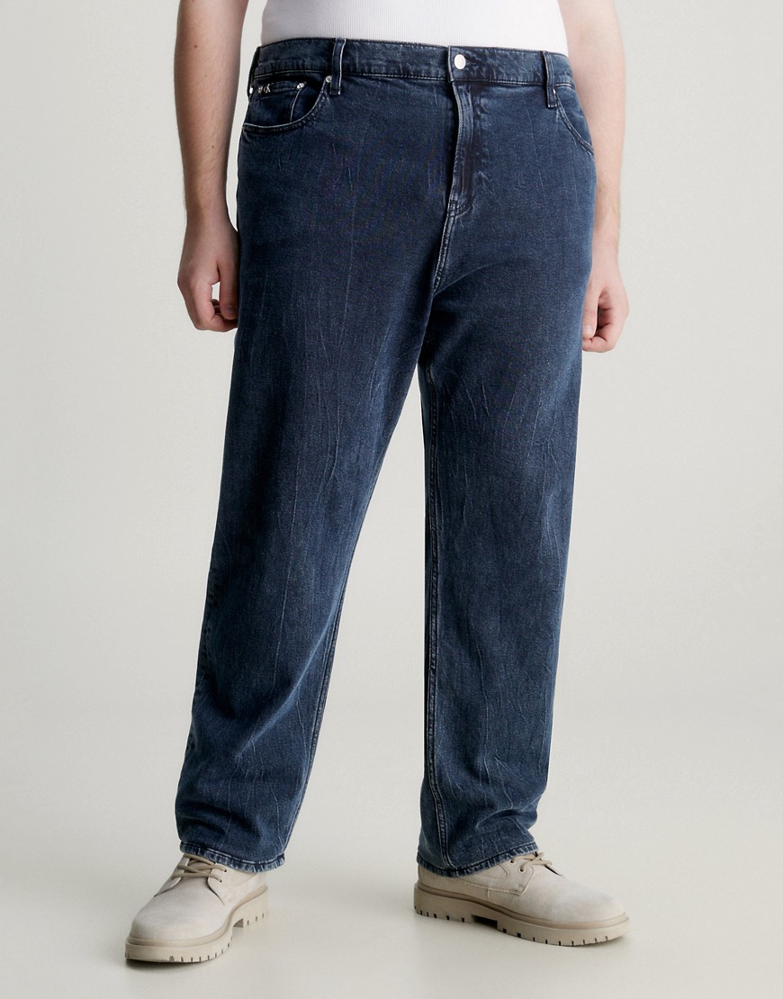 Calvin Klein Plus Size Tapered Jeans in denim-Blue