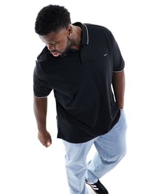 Calvin Klein box logo slim fit polo shirt in light black - ASOS Price Checker