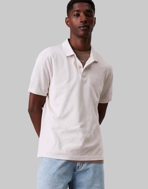 Calvin Klein - Polo coupe oxford bicolore - Argenté