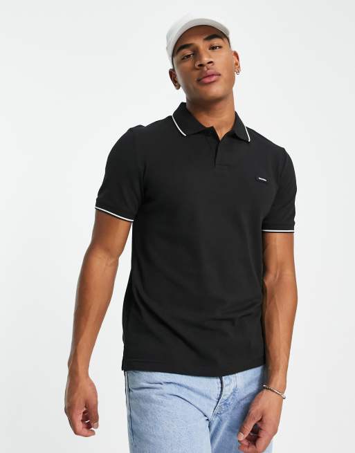 Calvin Klein Polo slim en piqu stretch avec liser logo