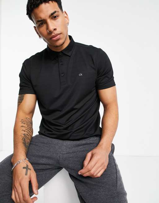 calvin klein black polo shirt