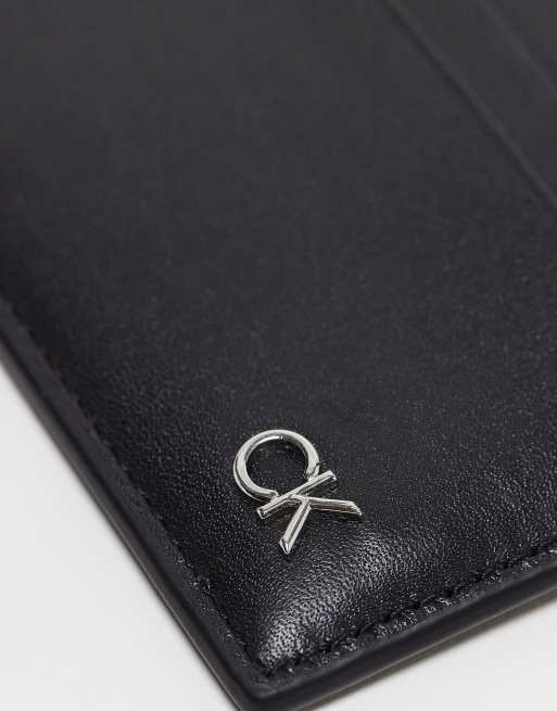 Calvin Klein - Portacarte nero con scritta "CK" in metallo, 4 di 4