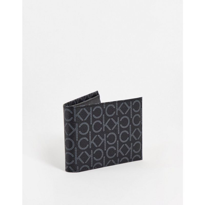  Designer Calvin Klein - Portafoglio con portamonete nero con nuovo monogramma 5cc