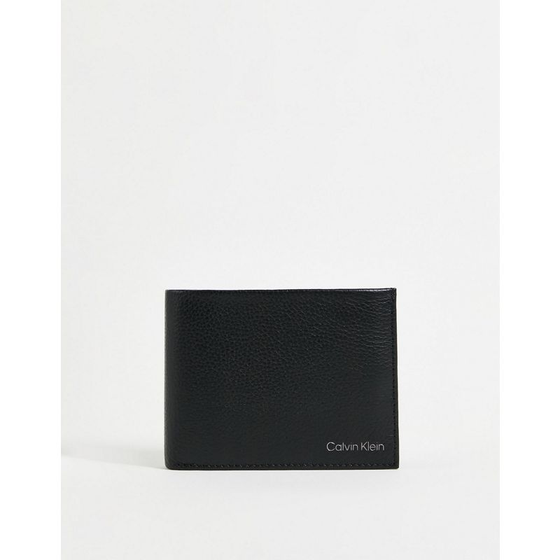 Calvin Klein - Portafoglio in pelle nero con tasca per monete