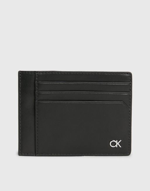 Calvin Klein - Porte-cartes en cuir - Noir Ck