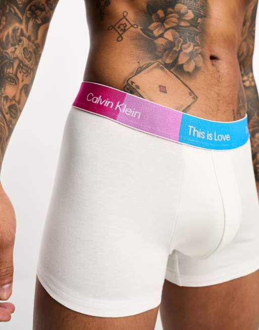 Calvin Klein Pride Boxer aderenti in cotone bianchi ASOS