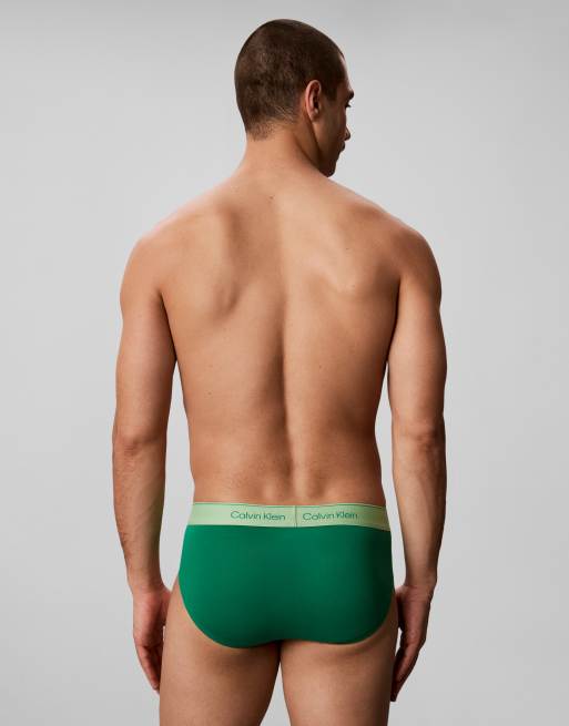 Calvin Klein Pride Cotton 5 pack hip briefs in black with rainbow waistbands, 3 of 3
