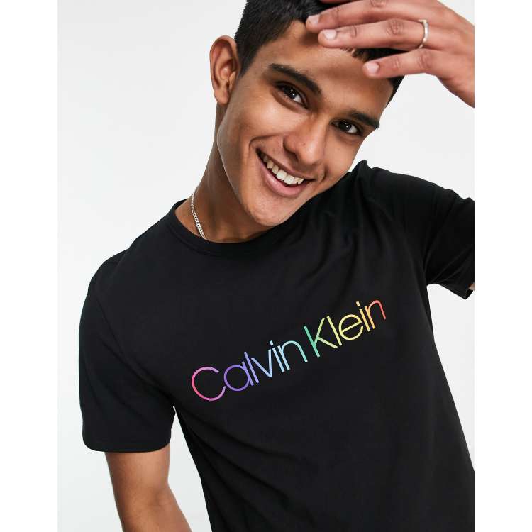 Calvin Klein PRIDE crew t shirt in black ASOS