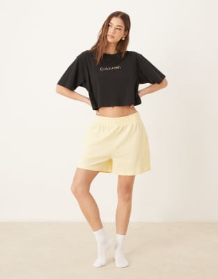 Calvin Klein Pride Crop Pajama T-shirt In Black