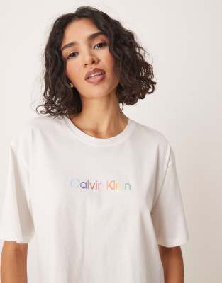 Calvin Klein Pride Crop Pajama T-shirt In White