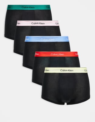 Calvin Klein - Pride - Lot de 5 boxers taille basse avec taille couleurs multicolore - Noir