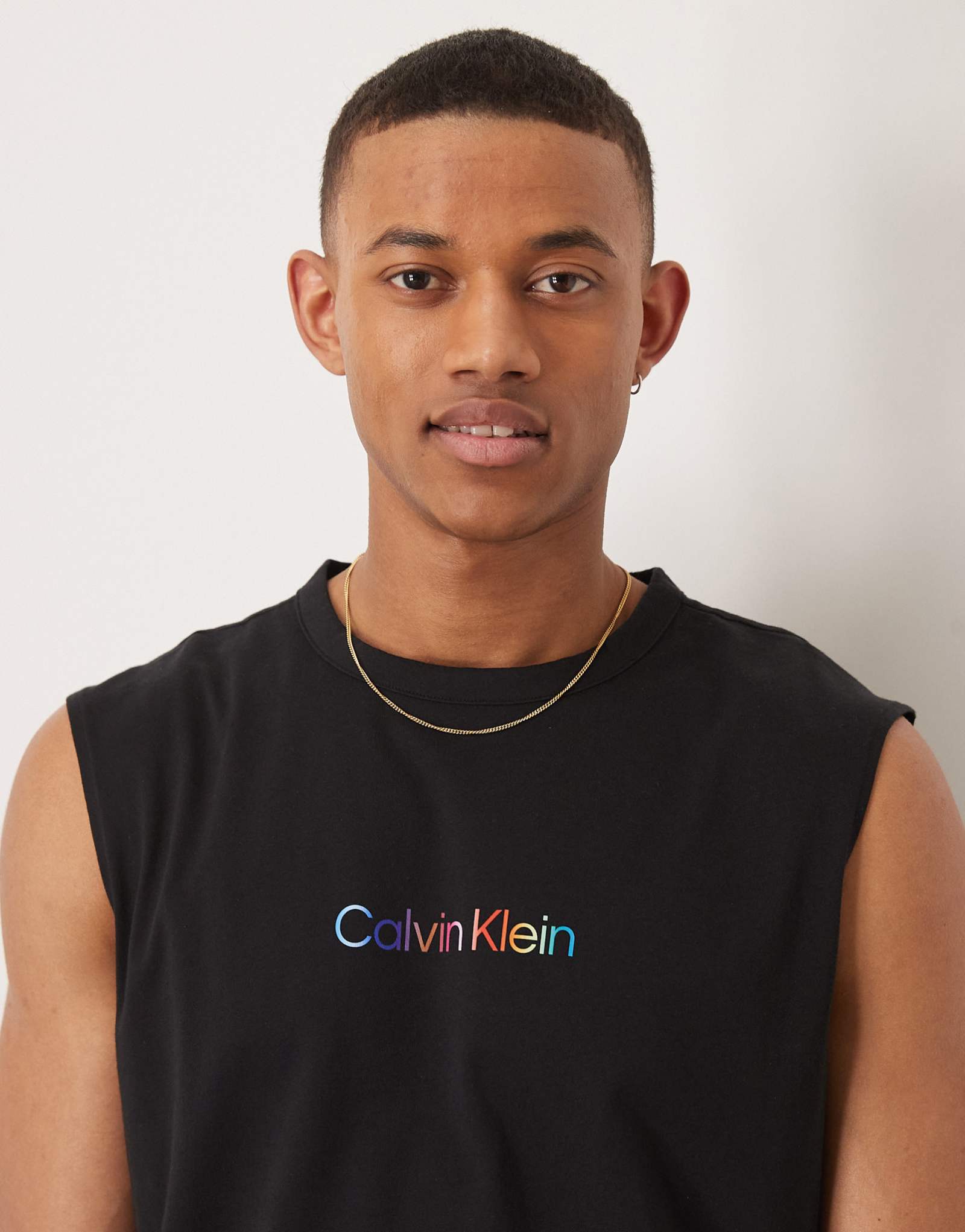 Черная майка на бретелях Calvin Klein Pride muscle fit