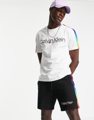 Calvin Klein Pride rainbow logo taping sweatshirt in black