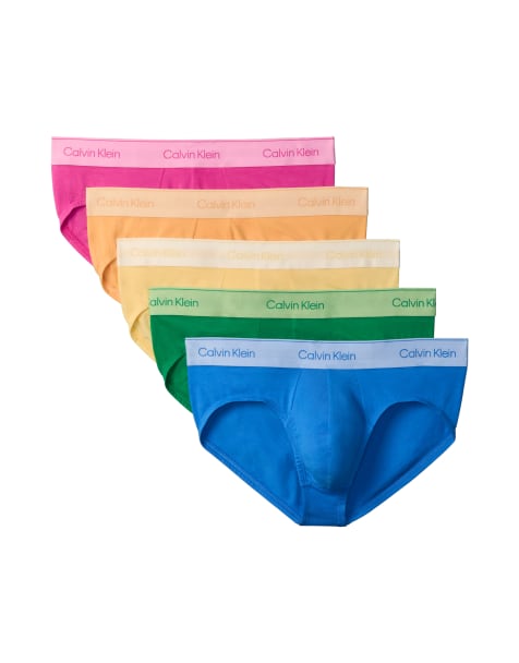 Calvin Klein - Pride - Set van 5 katoenen heupslips in zwart met regenboog-taillebanden - view 1