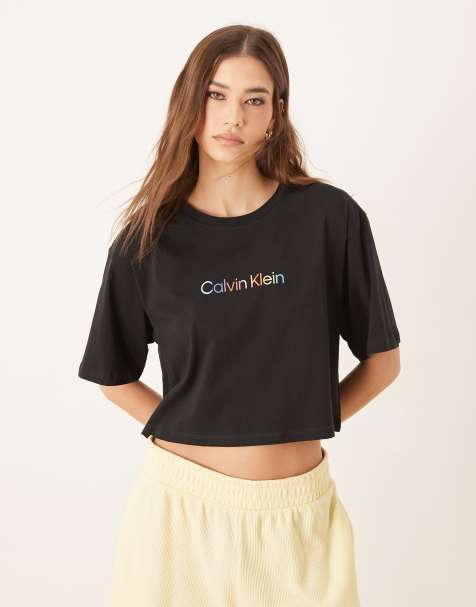 Calvin Klein - Pride - Sort cropped pyjamas-T-shirt - view 1
