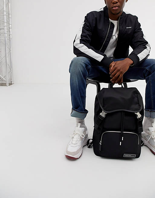 Calvin Klein Primary nylon backpack in black | ASOS