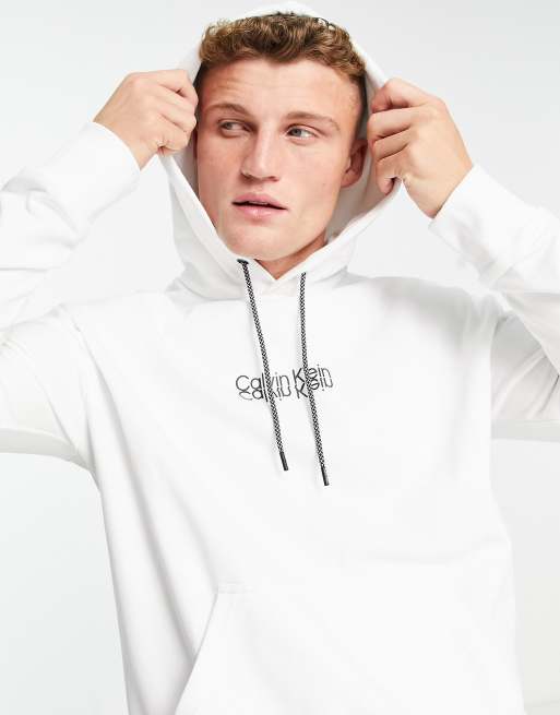 Calvin Klein print hoodie in white | ASOS