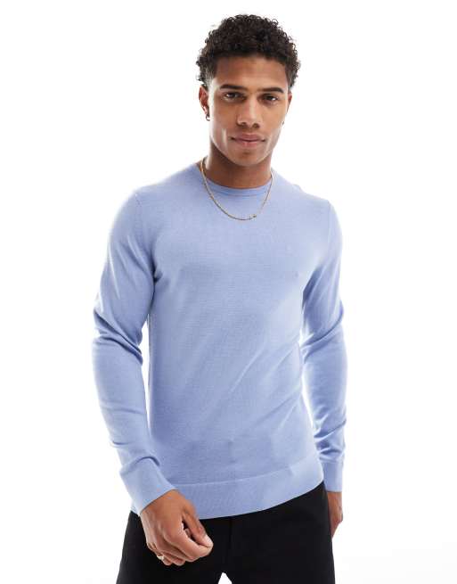 Calvin Klein – Pullover aus Merinowolle in Troposphäre-Blau