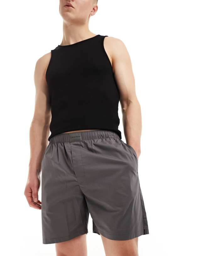 Calvin Klein - pure cotton sleep shorts in charcoal