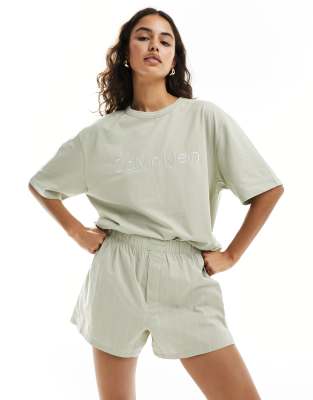 Calvin Klein - Pure Cotton - T-Shirt in Grau mit Rundhalsausschnitt