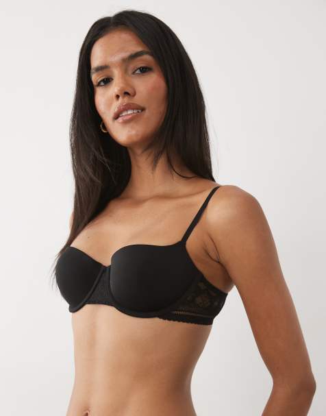 Calvin Klein push up balconette bra in black - view 1