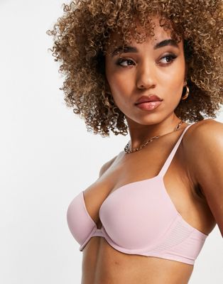 Calvin Klein push up plunge bra in echo pink