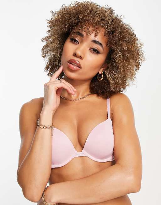 Calvin Klein push up plunge bra in echo pink