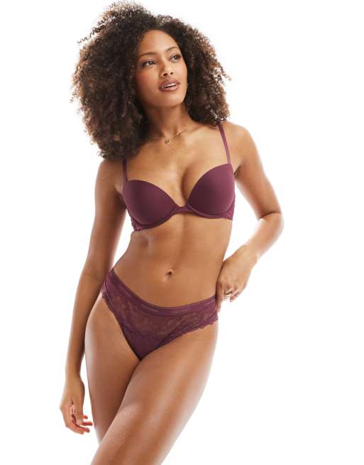 Calvin Klein Push-Up Plunge Bra in mauve wine, 4 of 4