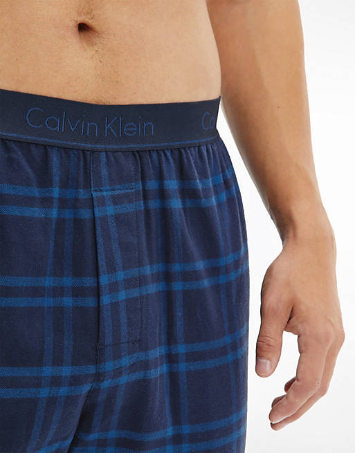Calvin Klein – Pyjamahose in Blau kariert | ASOS
