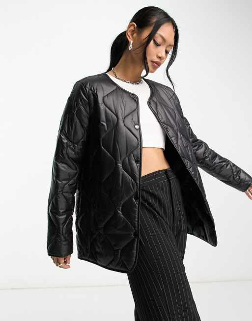 Calvin Klein quilted padded liner jacket in black | ASOS