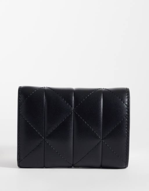 Calvin Klein quilted zip wallet with logo detail in black, 4 of 4