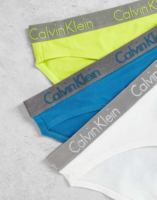 Panties Calvin Klein Calvin Klein Radiant Cotton Bikini 3 Pack Tapestry  Teal/ White/ Citrina