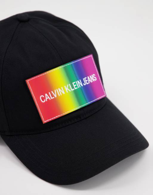 Calvin Klein Rainbow Logo Cap In Black Asos