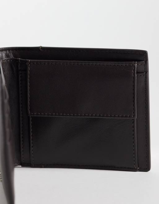 Calvin Klein raised logo billfold wallet in chocolate brown, 2 of 3