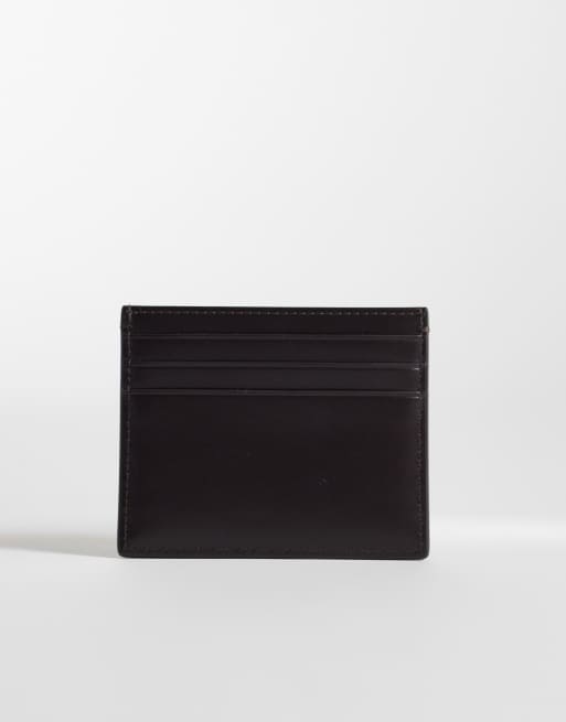 Calvin Klein raised logo card holder in chocolate brown, 3 of 3